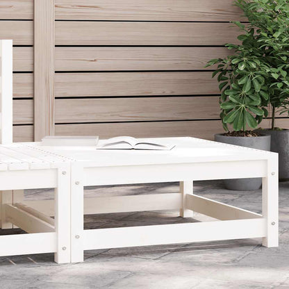 Poggiapiedi da Giardino 70x70x30 cm Legno Massello Pino Bianco - homemem39