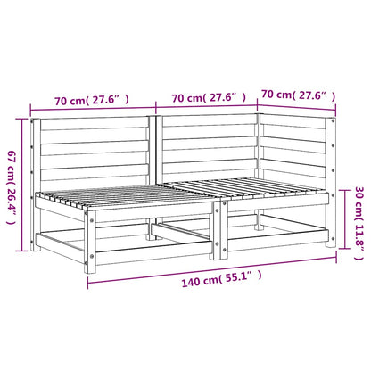 Divano da Giardino a 2 Posti in Legno Massello di Pino Bianco - homemem39