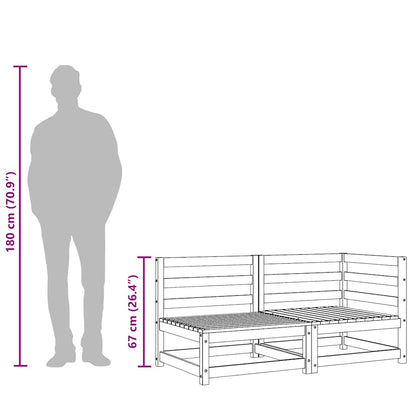 Divano da Giardino a 2 Posti in Legno Massello di Pino Bianco - homemem39