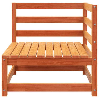 Divano da Giardino a 2 Posti Marrone Cera Legno Massello Pino