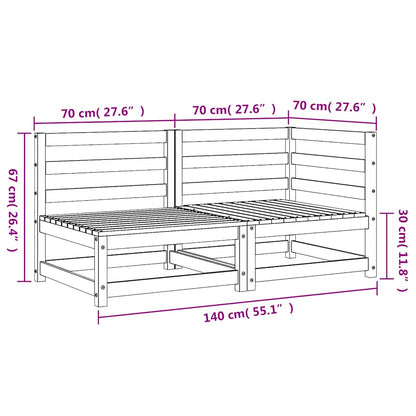 Divano da Giardino a 2 Posti Marrone Cera Legno Massello Pino