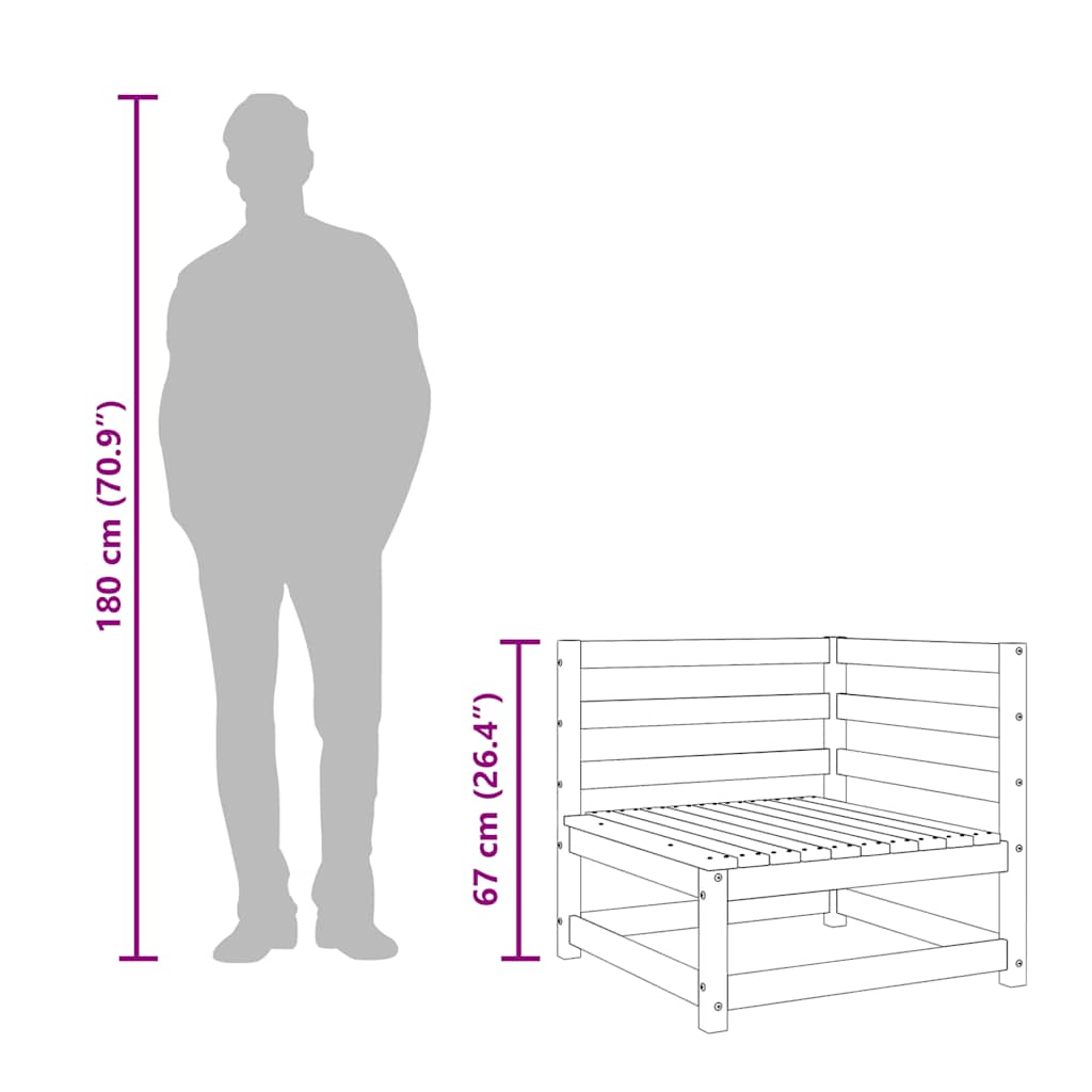 Divano da Giardino 3 Posti in Legno Massello di Douglas - homemem39