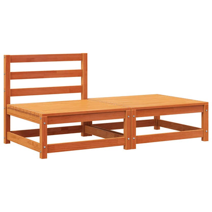 Divano Senza Braccioli Giardino Poggiapiedi Marrone Cera Pino - homemem39