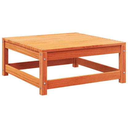 Divano Giardino con Poggiapiedi 2 Posti Marrone Cera Legno Pino - homemem39