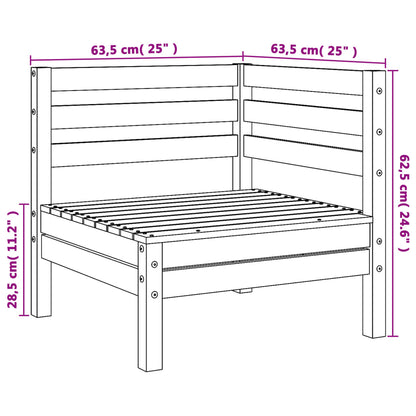 Divani Angolari Giardino 2pz Marrone Cera Legno Massello Pino - homemem39