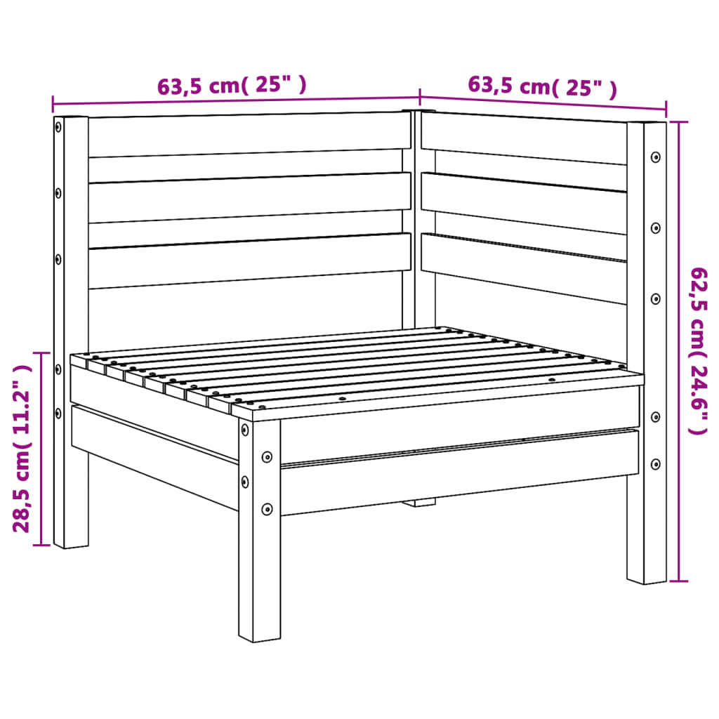 Divani Angolari da Giardino 2pz in Legno di Pino Impregnato - homemem39