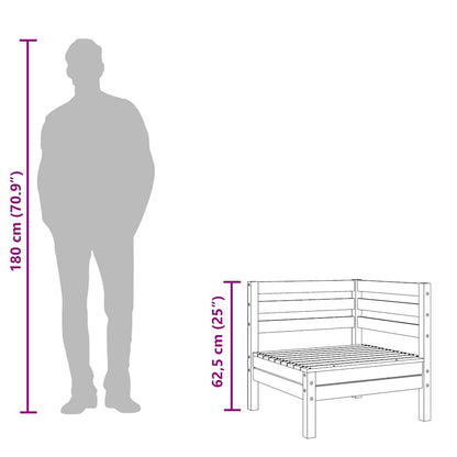 Divani Angolari da Giardino 2pz in Legno di Pino Impregnato
