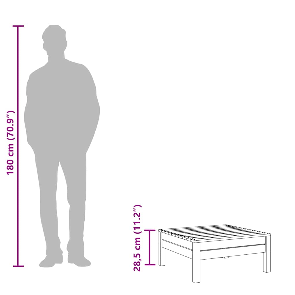 Poggiapiedi da Giardino Marrone Cera in Legno Massello di Pino - homemem39
