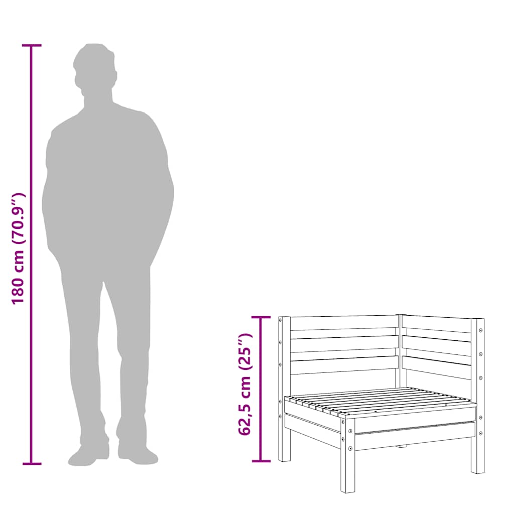 Divano da Giardino 2Posti con Poggiapiedi Legno Pino Impregnato - homemem39
