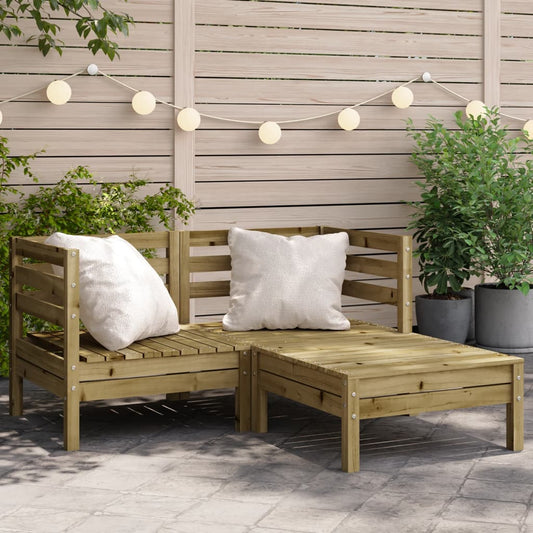 2-Sitzer-Gartensofa mit Fußstütze aus imprägniertem Kiefernholz