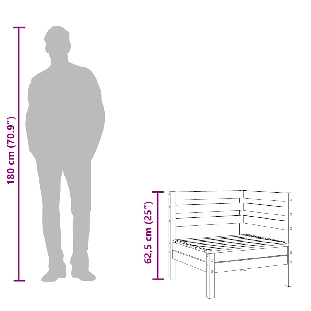Divano da Giardino 3 Posti in Legno Massello di Douglas - homemem39