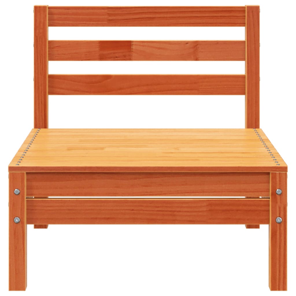 Divano da Giardino a 4 Posti Marrone Cera Legno Massello Pino - homemem39