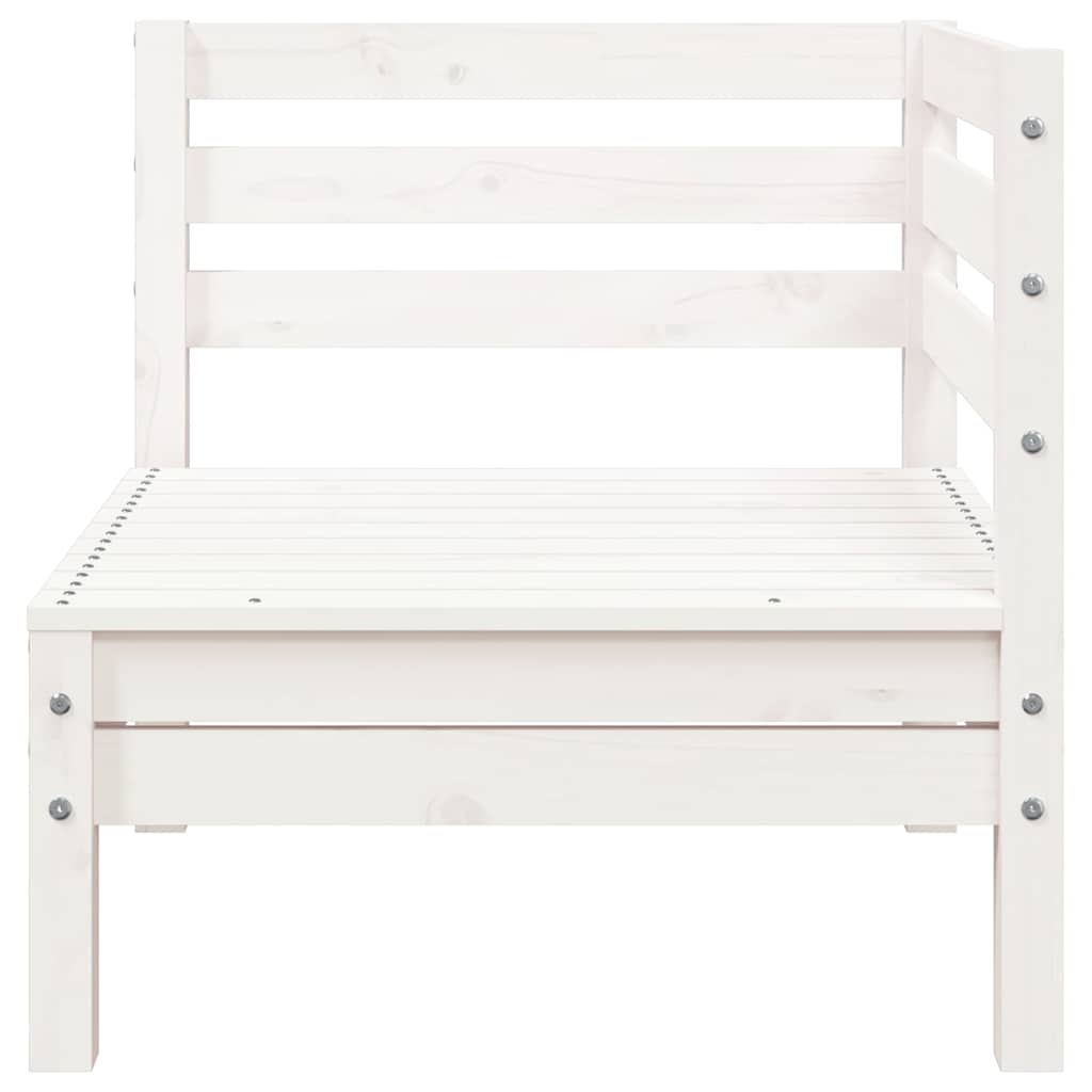 Divano da Giardino 3 Posti con Poggiapiedi Bianco Massello Pino - homemem39