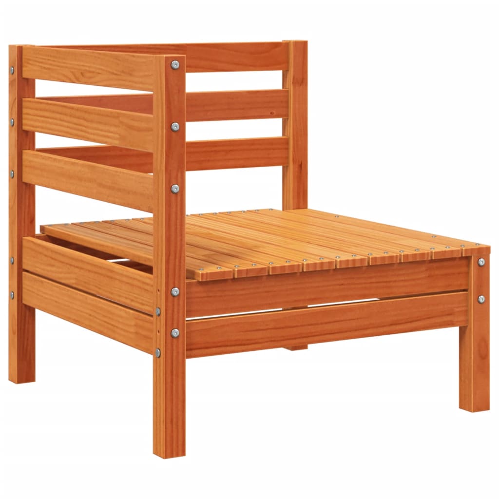 Divano Giardino 3Posti e Poggiapiedi Marrone Cera Massello Pino - homemem39