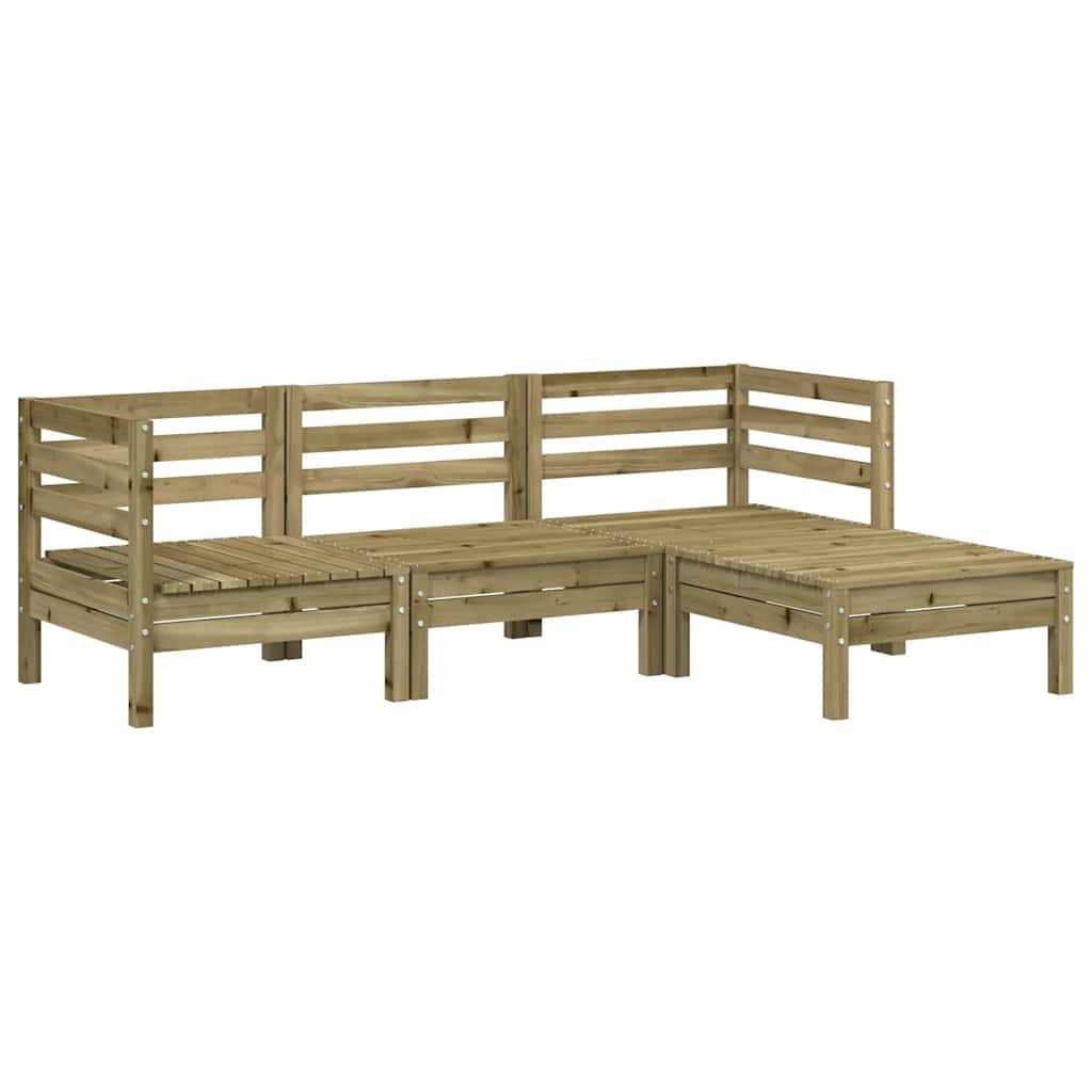 Divano da Giardino 3 Posti con Poggiapiedi Legno Massello Pino | homemem39