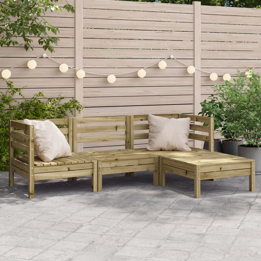 Divano da Giardino 3 Posti con Poggiapiedi Legno Massello Pino | homemem39