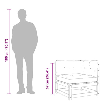 Divano Angolare da Giardino con Cuscini Legno Massello di Pino - homemem39