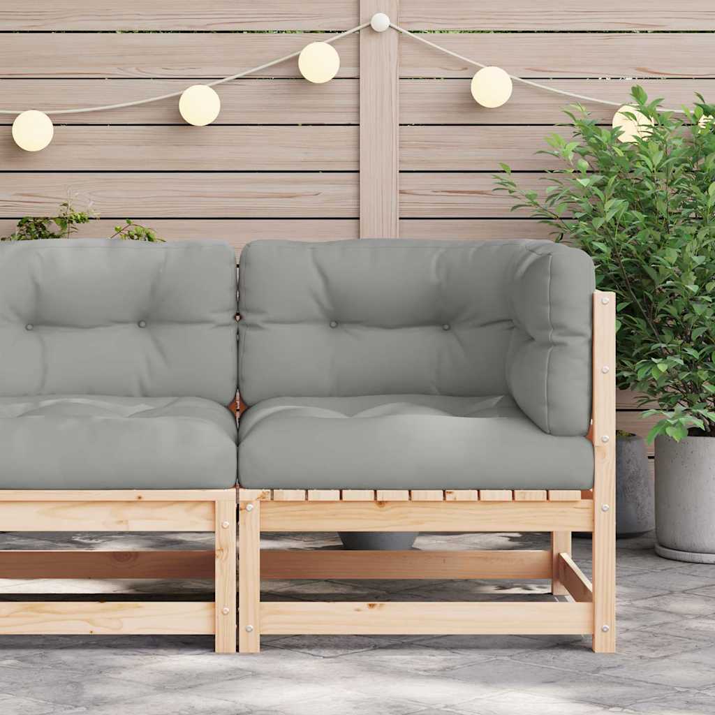 Divano Angolare da Giardino con Cuscini Legno Massello di Pino | homemem39