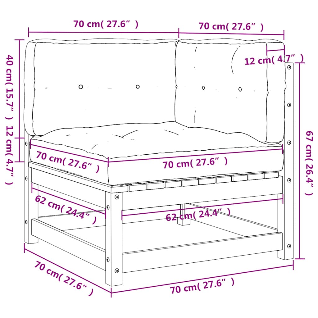 Divano Angolare da Giardino con Cuscini Legno Impregnato Pino | homemem39