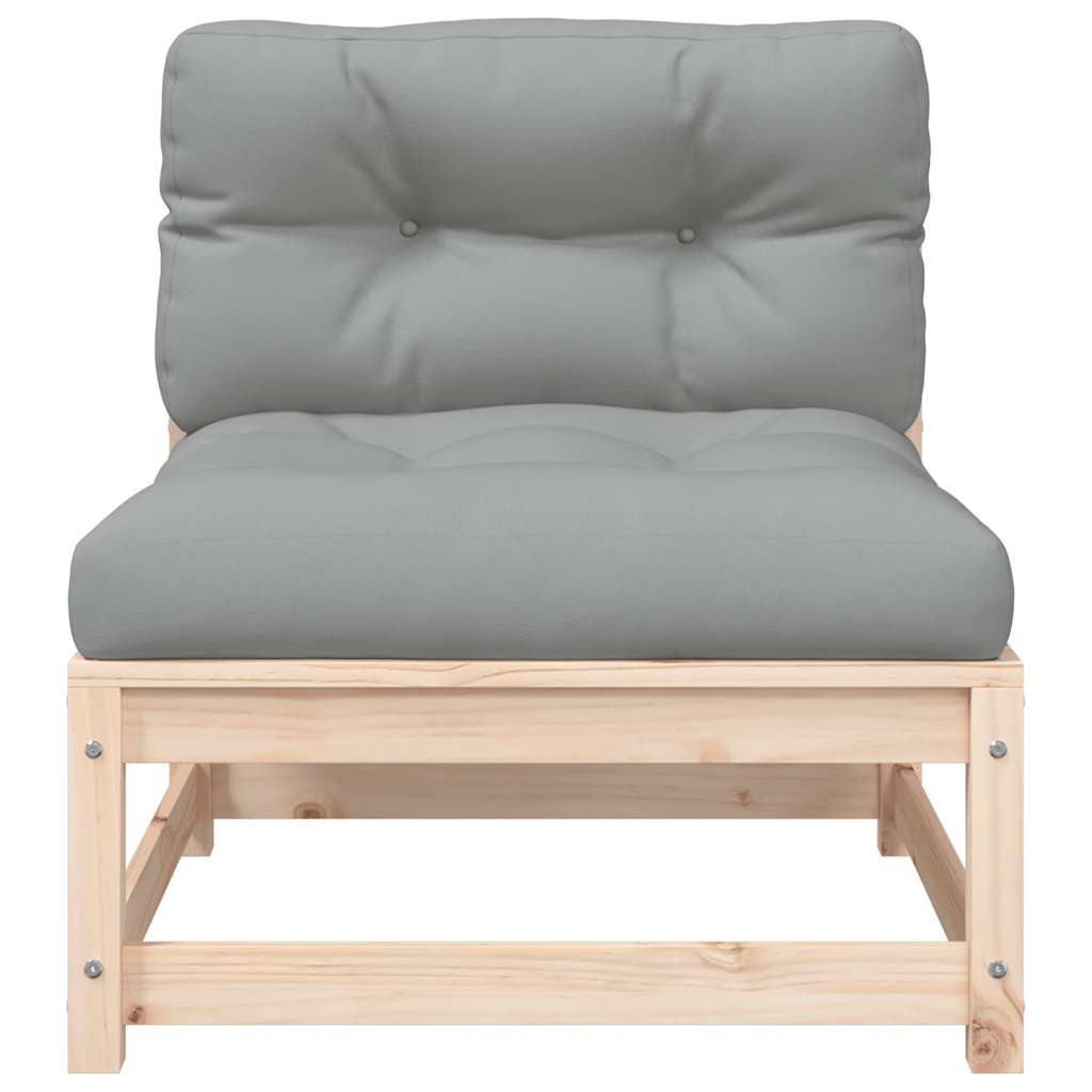 Divano Giardino Senza Braccioli con Cuscini Legno Massello Pino - homemem39