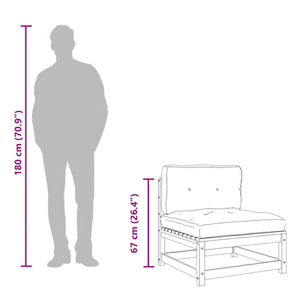 Divano Giardino Senza Braccioli Cuscini Legno Pino Impregnato - homemem39