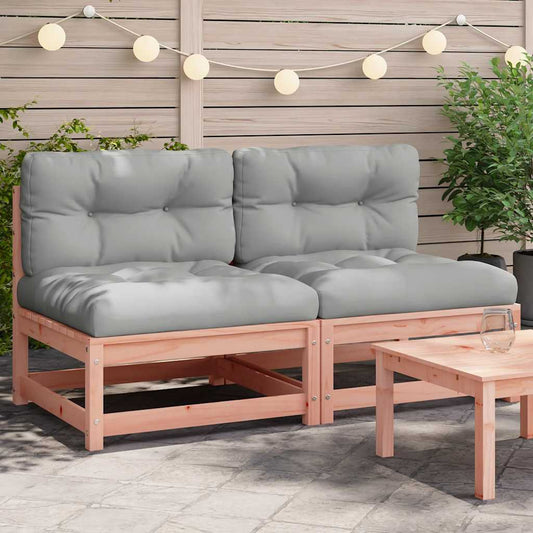 Divani Giardino Senza Braccioli con Cuscini 2 pz Legno Douglas | homemem39