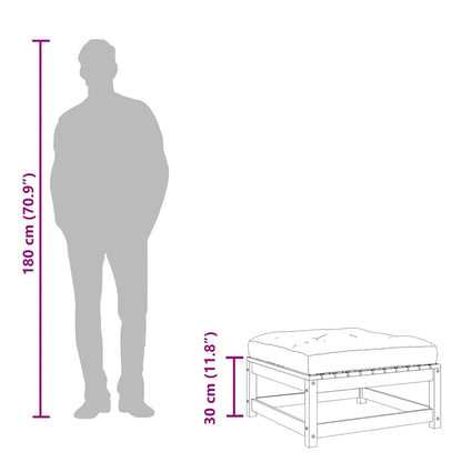 Poggiapiedi da Giardino con Cuscino Legno Massello di Douglas - homemem39