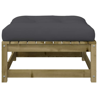 Poggiapiedi da Giardino con Cuscino in Legno Impregnato di Pino - homemem39