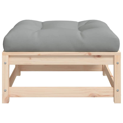 Poggiapiedi da Giardino con Cuscini 2 pz Legno Massello di Pino | homemem39