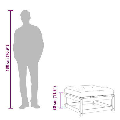 Poggiapiedi Giardino con Cuscini 2 pz Legno Massello di Douglas
