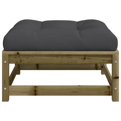 Poggiapiedi Giardino con Cuscini 2pz Legno Impregnato di Pino | homemem39