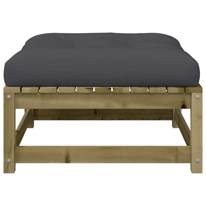 Poggiapiedi Giardino con Cuscini 2pz Legno Impregnato di Pino | homemem39