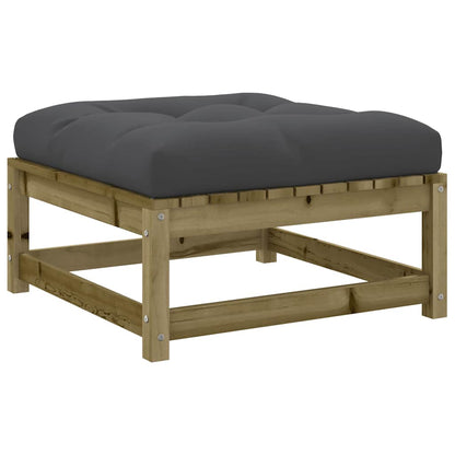 Poggiapiedi Giardino con Cuscini 2pz Legno Impregnato di Pino | homemem39