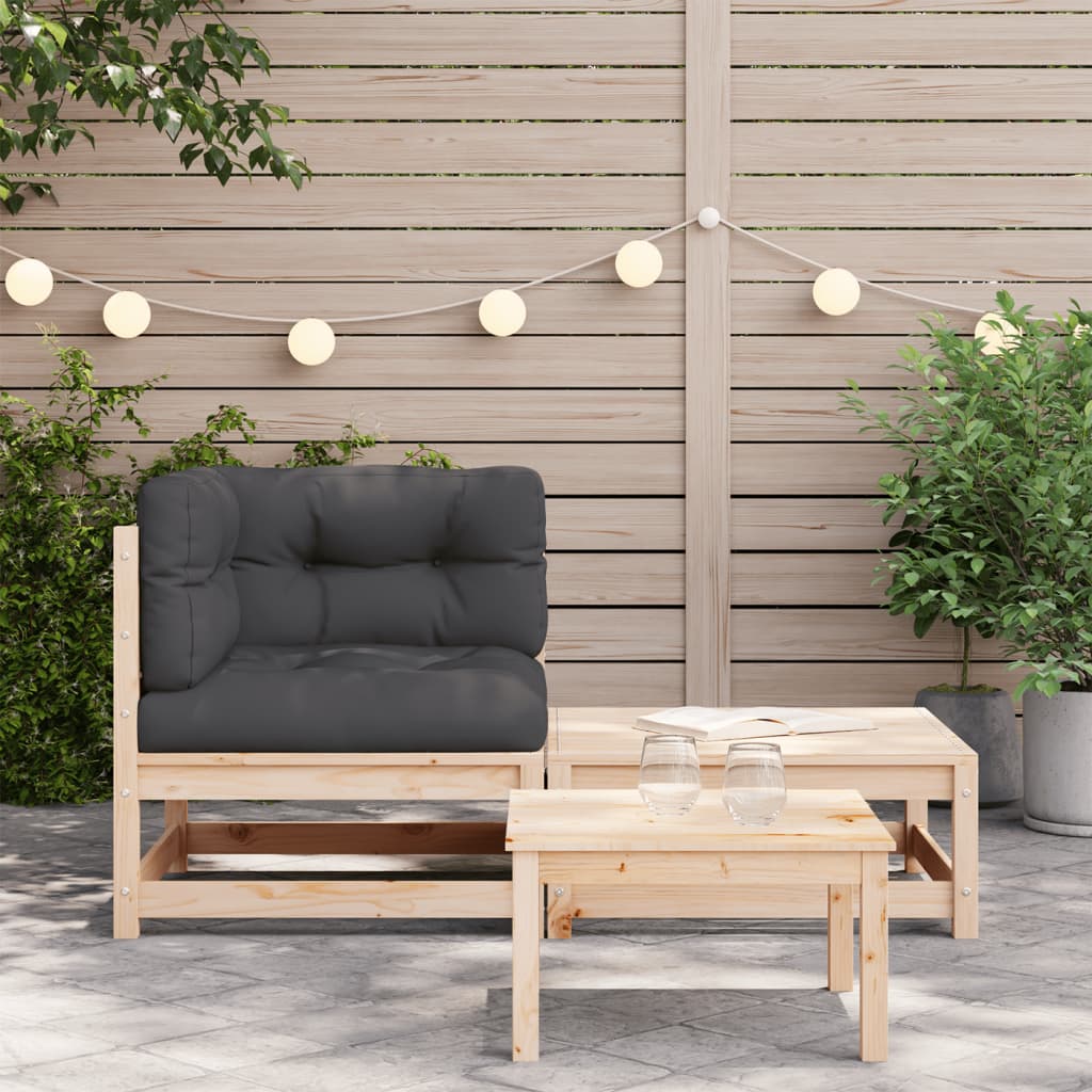 Divano Angolare da Giardino con Cuscini e Poggiapiedi | homemem39