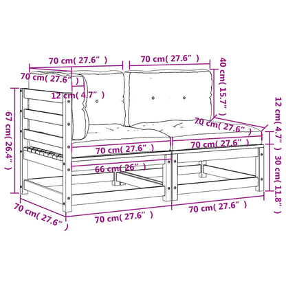 Divano da Giardino con Cuscini 2 Posti Legno Massello Douglas - homemem39