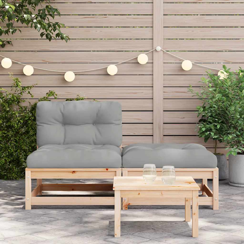 Divano da Giardino Senza Braccioli con Cuscini e Poggiapiedi | homemem39