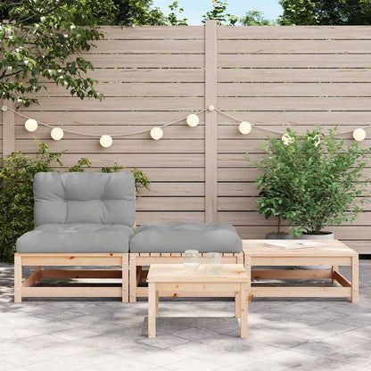 Divano da Giardino Senza Braccioli con Cuscini e Poggiapiedi | homemem39