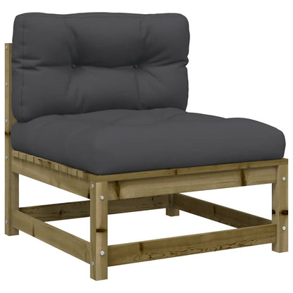 Divano da Giardino Senza Braccioli con Cuscini e Poggiapiedi