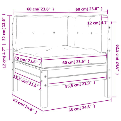 Divani Angolari da Giardino Cuscini 2pz Legno Massello Douglas