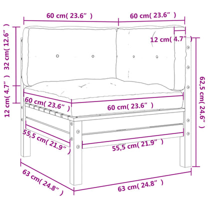 Divani Angolari da Giardino Cuscini 2pz Legno Impregnato Pino