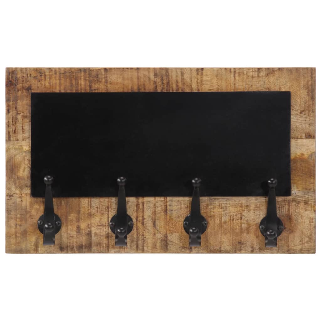 Appendiabiti da Parete con 4 Ganci 2pz Legno Massello di Mango | homemem39
