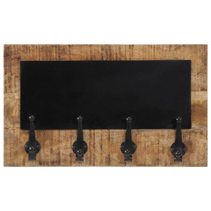 Appendiabiti da Parete con 4 Ganci 2pz Legno Massello di Mango | homemem39