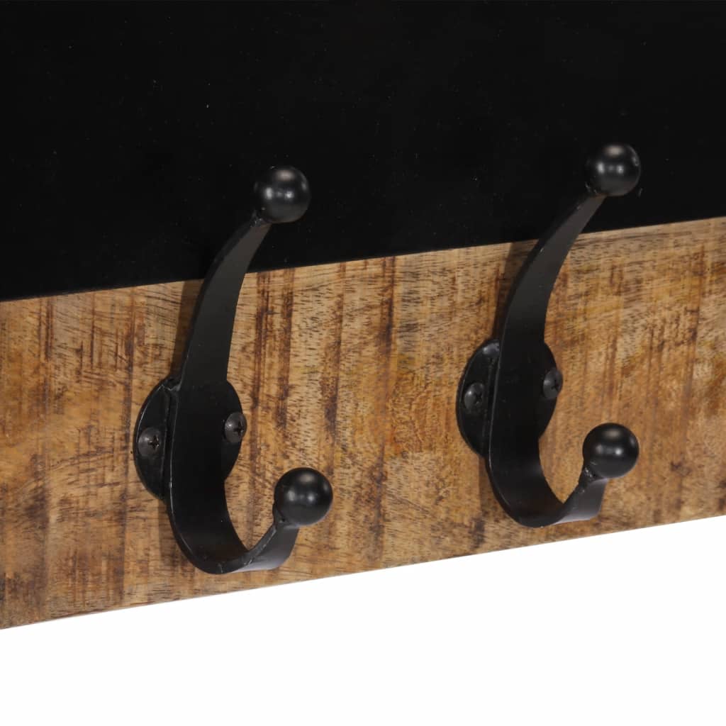 Appendiabiti da Parete con 4 Ganci 2pz Legno Massello di Mango | homemem39