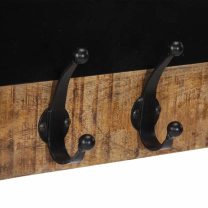 Appendiabiti da Parete con 4 Ganci 2pz Legno Massello di Mango | homemem39