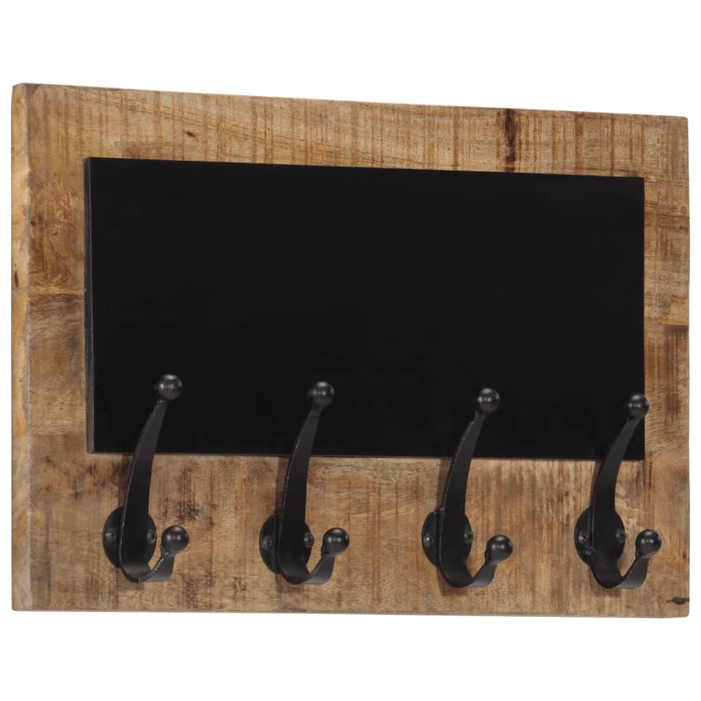 Appendiabiti da Parete con 4 Ganci 2pz Legno Massello di Mango | homemem39