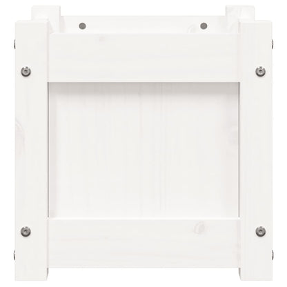 Fioriera da Giardino Bianca 31x31x31 cm Legno Massello di Pino