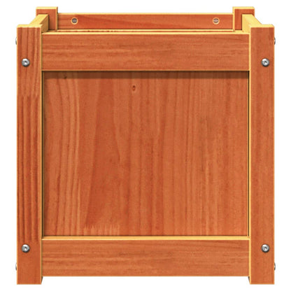 Fioriere da Giardino 2pz Marrone Cera Legno Massello di Pino - homemem39