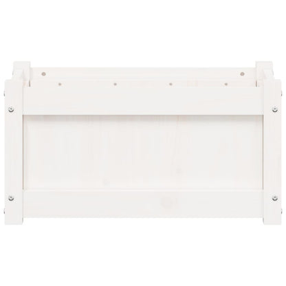 Fioriere da Giardino 2 pz Bianche in Legno Massello di Pino