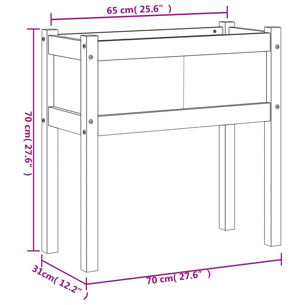 Fioriere da Giardino 2 pz con Gambe in Legno Massello di Pino - homemem39