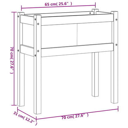 Fioriera Giardino Gambe Marrone Cera 70x31x70 cm Massello Pino - homemem39